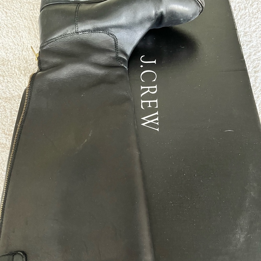 J Crew black leather Field boots